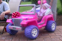 Barbie Jeeps make Jolie smile.