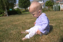 It cracks me up how much she loves to rub her feet in the grass.