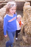 For some reason Jolie thought the hay maze was funny.