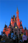 Magic Kingdom castle at dusk