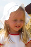 Playing in the hay.