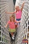Jolie and AnnaLia on an obstacle course type of thing at Universal's Islands of Adventure