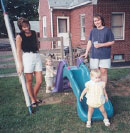 Missy Pfahl, Megan Pfahl (on slide), Sheila (Mervine) Witthaut and Alison Witthaut