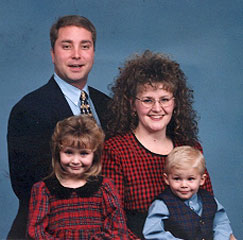 Cathy and her family, picture taken in 1997