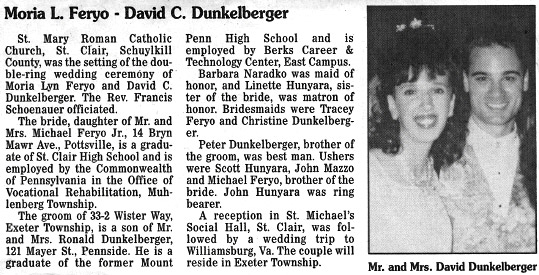 Mr. & Mrs. David Dunkelberger