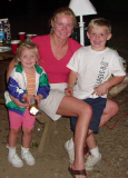 Kelly, Bailey and Megan on a camping trip, 2001