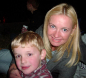 Kelly & Bailey on a hayride, 2001