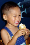 Joshua and a cone of vanilla ice cream, 2006