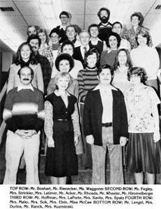 The 1981 Stoney Creek Middle School Faculty