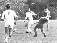 Or maybe this guy is heading an invisible ball?
