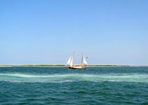 A boat just off of Nantucket