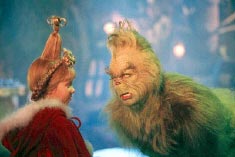 Molly Shannon as Cindy Lou-Who and Jim Carrey as The Grinch