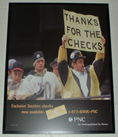 Joe Esposito on a PNC Bank ad at Heinz Field