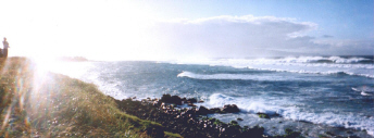 Awesome waves crashing onto the shore.  Picture doesn't really capture the full intensity of the waves, but shot into the sun it made for a unique picture, none-the-less.