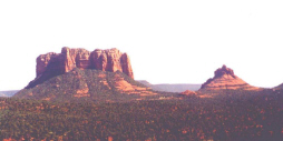 Red Rocks of Sedona thru a panoramic camera